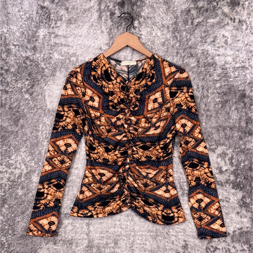 Ulla Johnson Geometric Print Blouse - Black, Brown, Blue